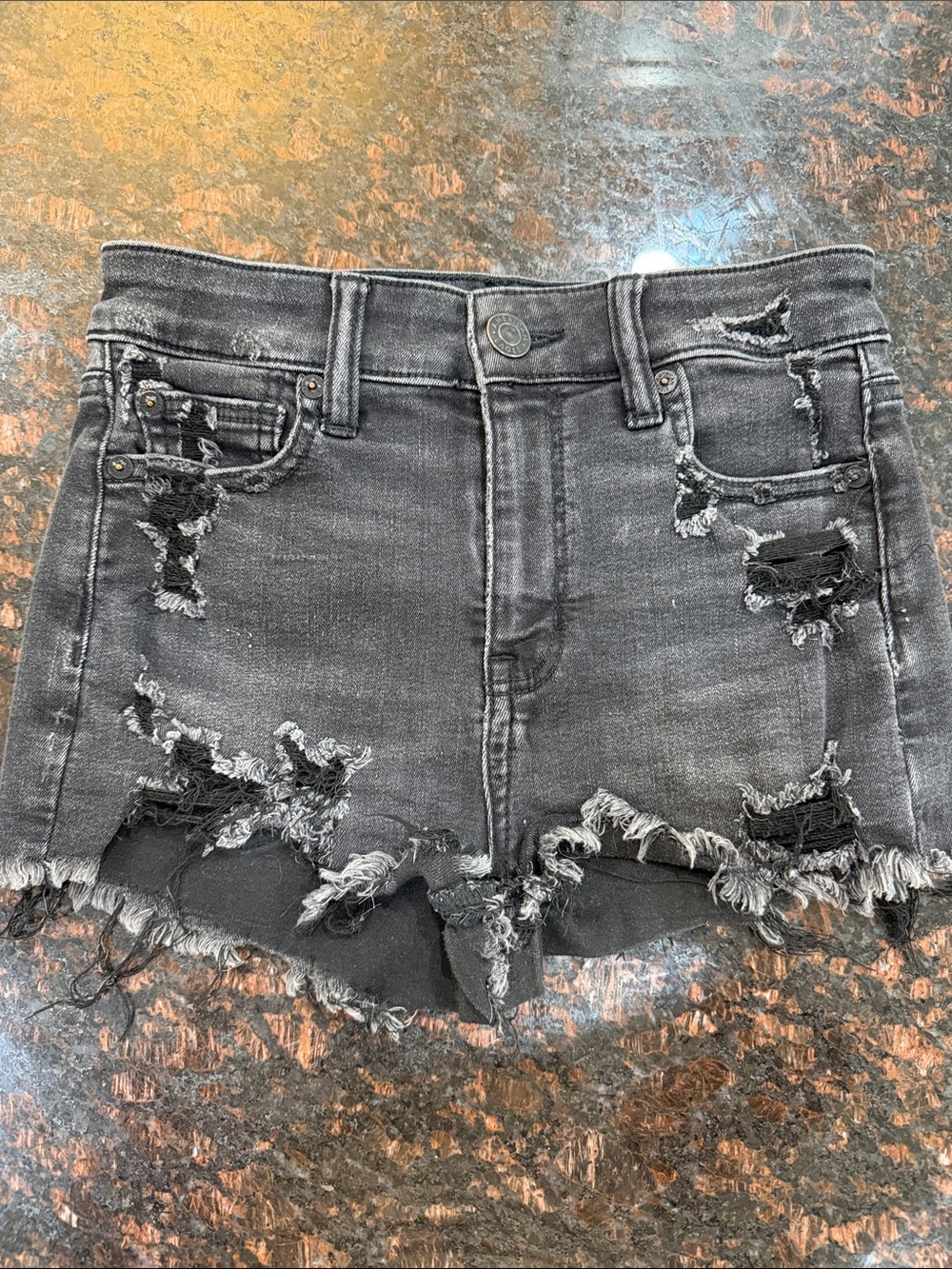 American Eagle Distressed Black Women's Denim Shorts